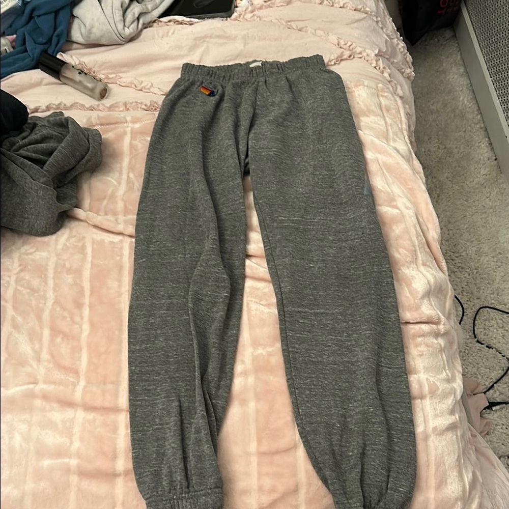 Aviator Nation Gray Track Pants Relaxed Fit Joggers